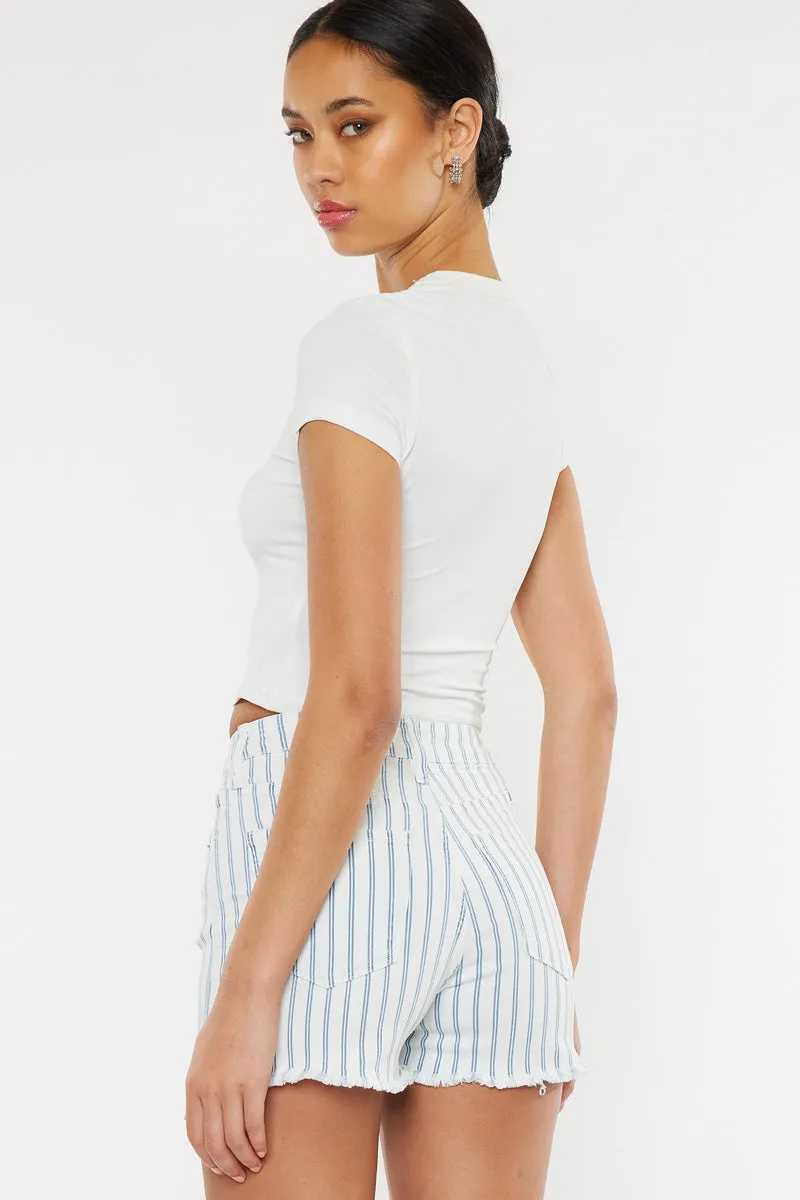 Sue High Rise Button Up Shorts