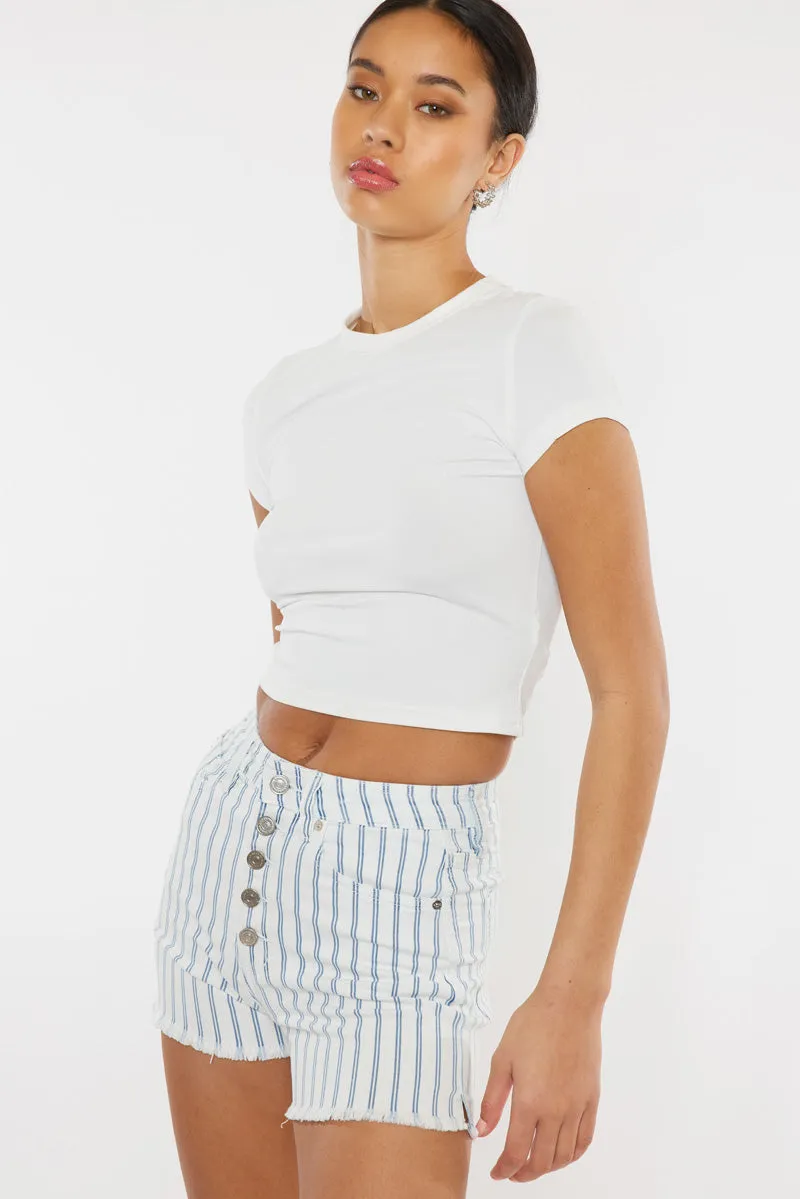 Sue High Rise Button Up Shorts