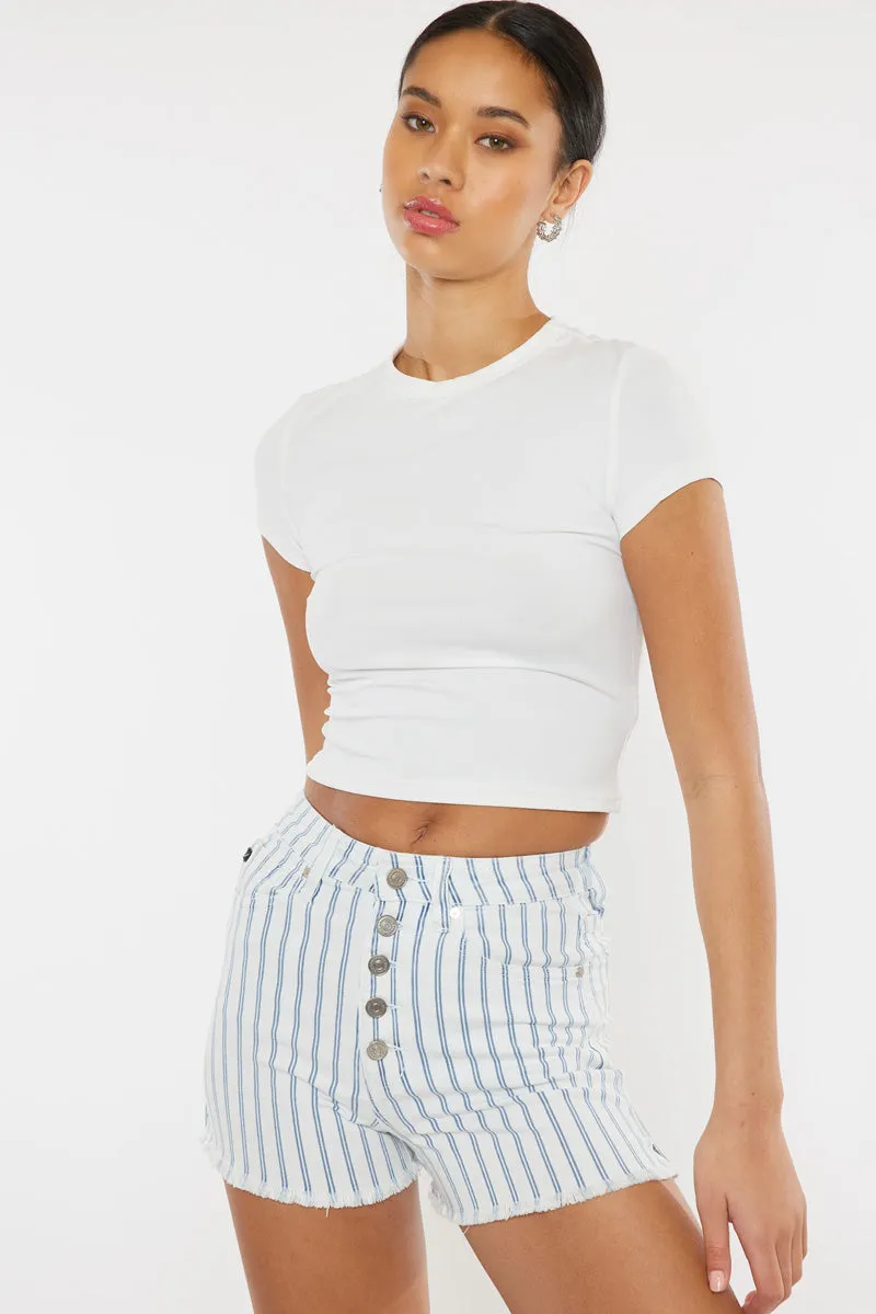 Sue High Rise Button Up Shorts