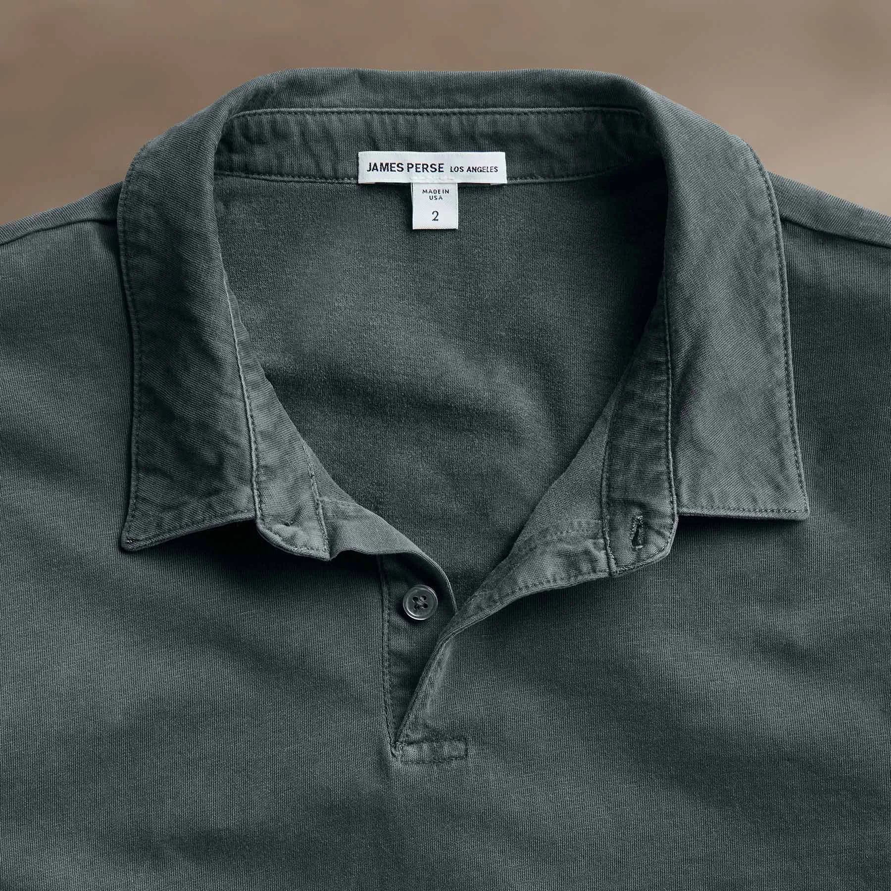 Sueded Jersey Polo - Asphalt Pigment