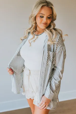 Susan Striped Button Down Shirt - Black