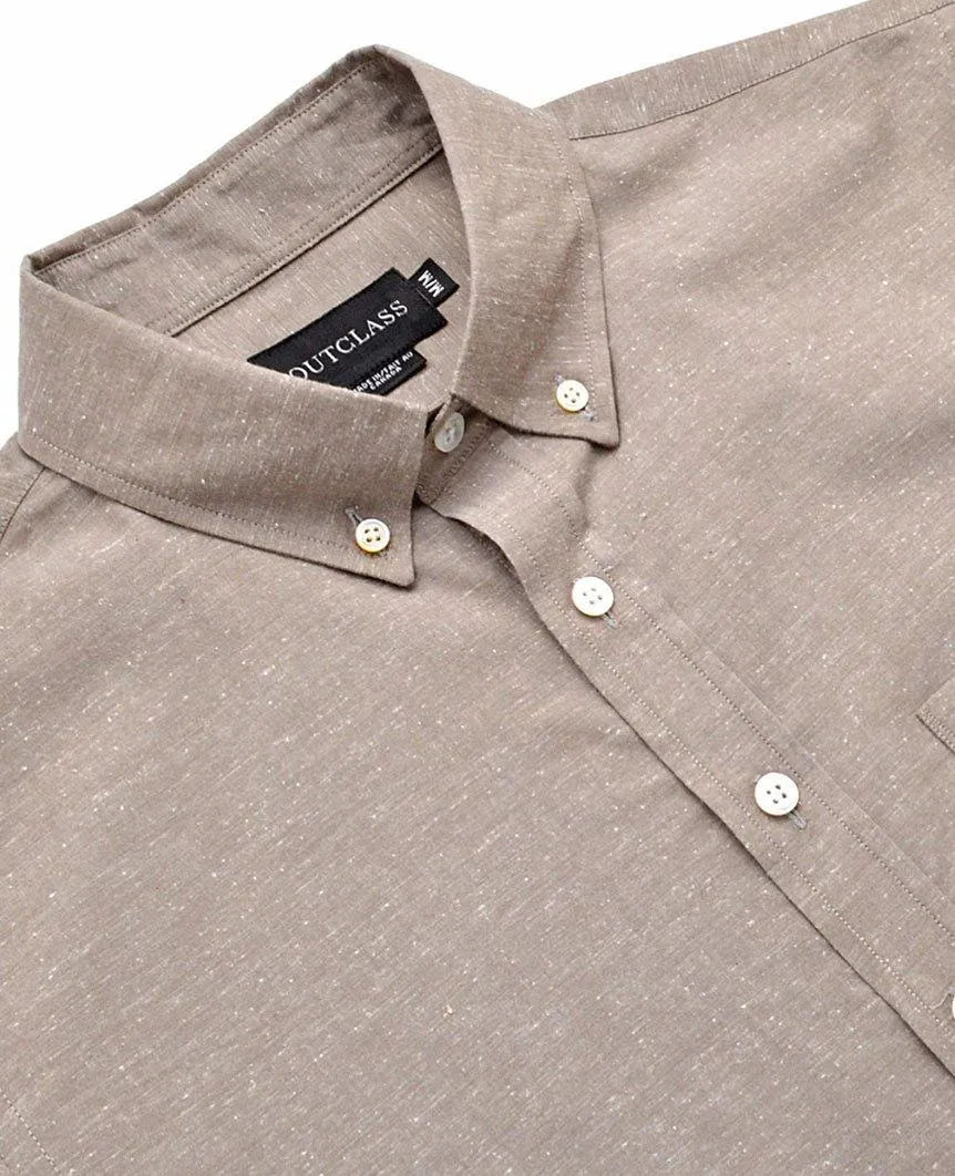Taupe Flecked S/S Shirt