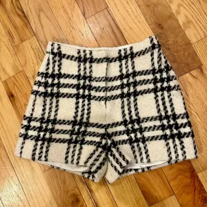 Ted Baker London Tweed Shorts Black White Pockets Size 1 Small