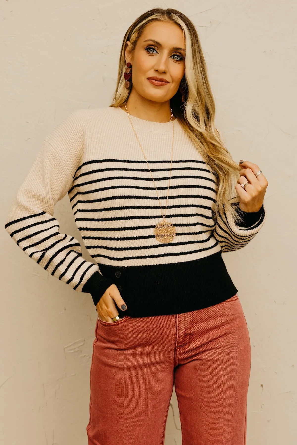 The Aaron Side Button Sweater
