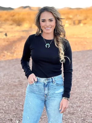 The Basic Long Sleeve Bodysuit in Black