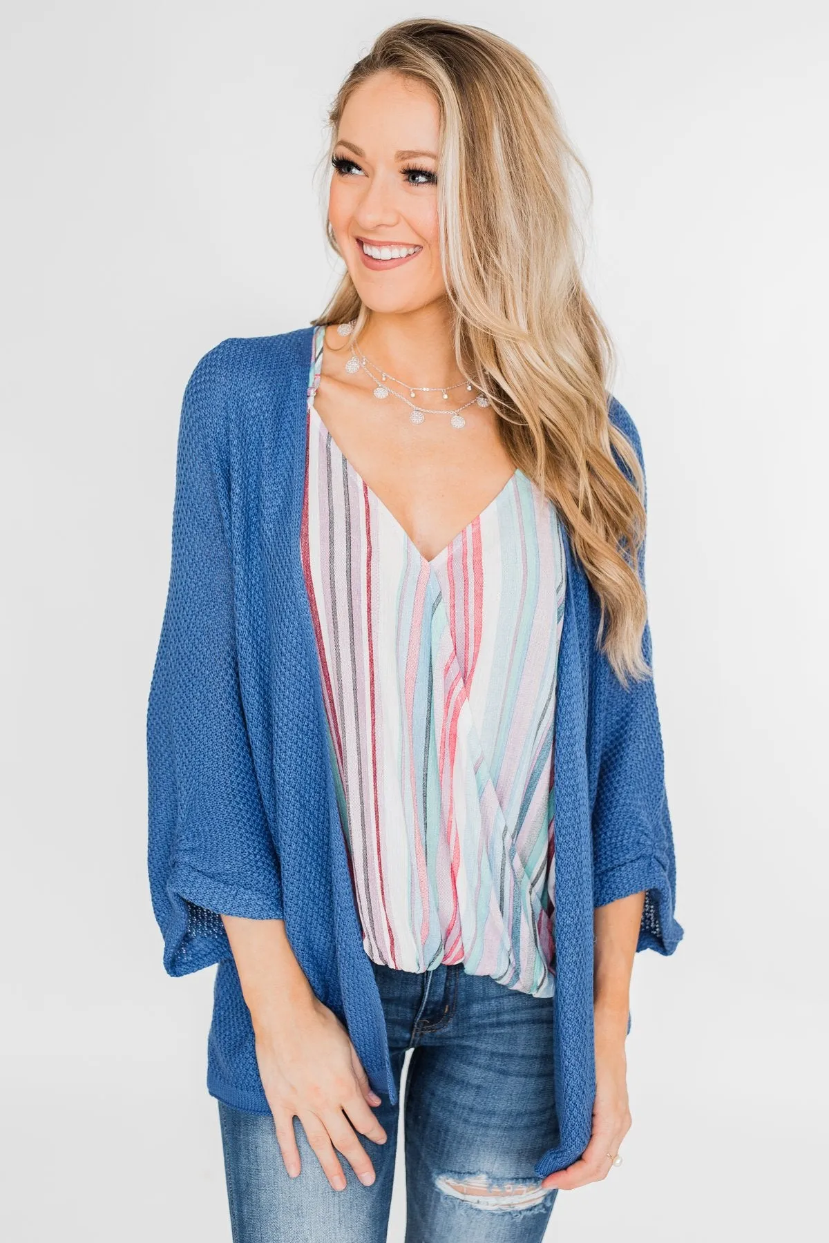 The Perfect Knit Cardigan- Cobalt Blue