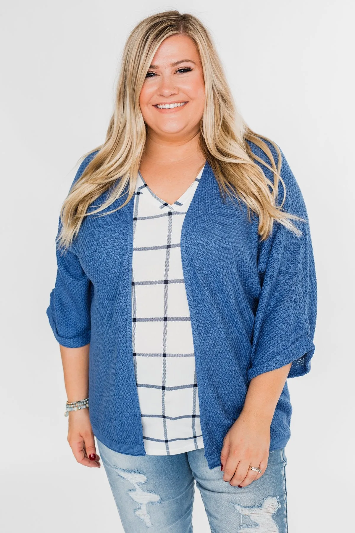 The Perfect Knit Cardigan- Cobalt Blue