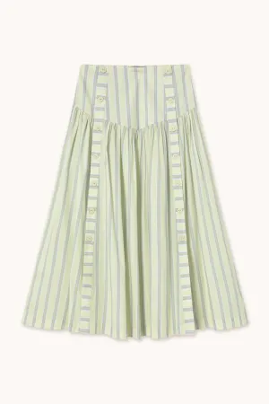 The Tiny Big Sister Stripes Buttoned Skirt - Pastel Yellow