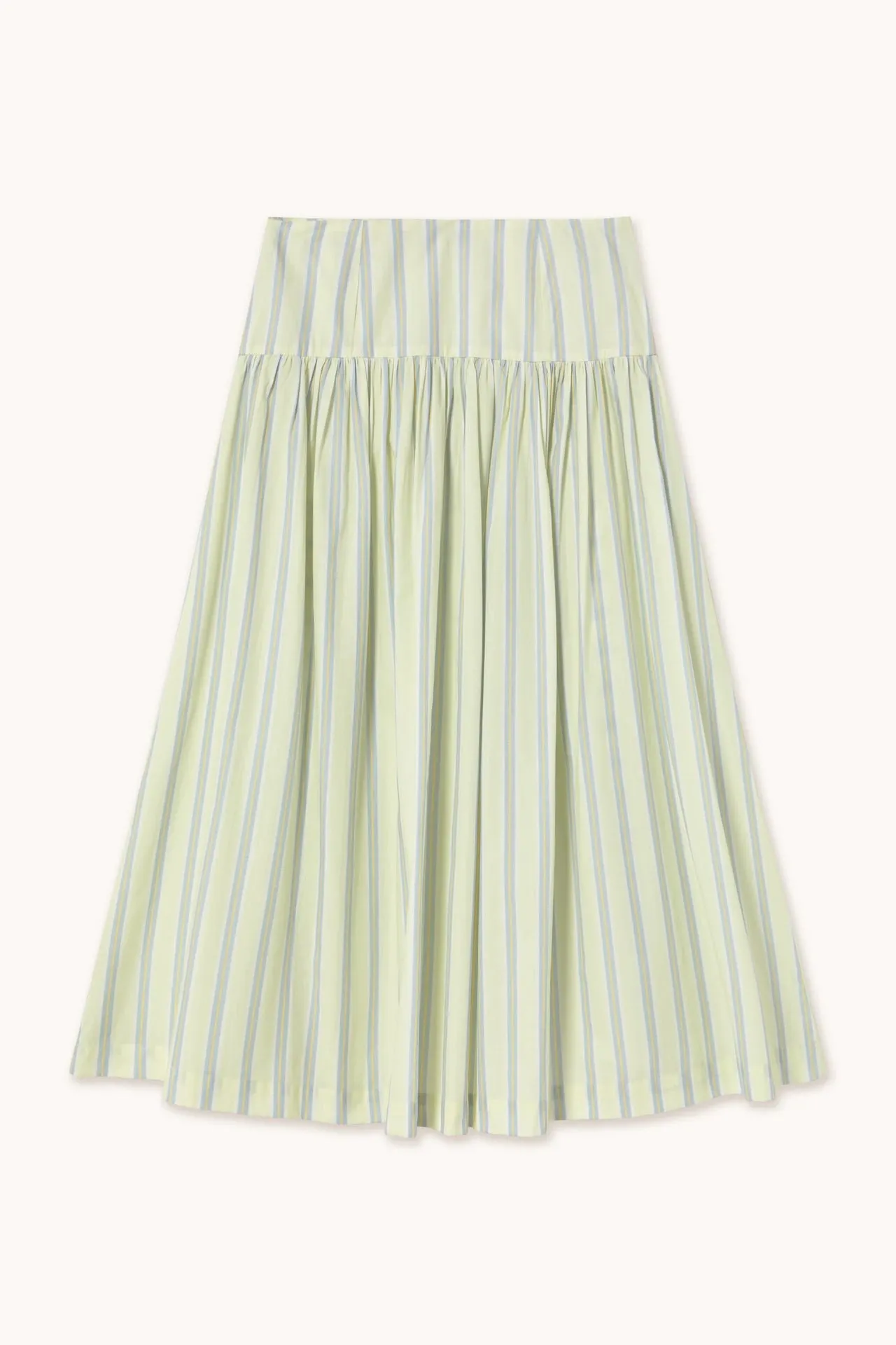 The Tiny Big Sister Stripes Buttoned Skirt - Pastel Yellow