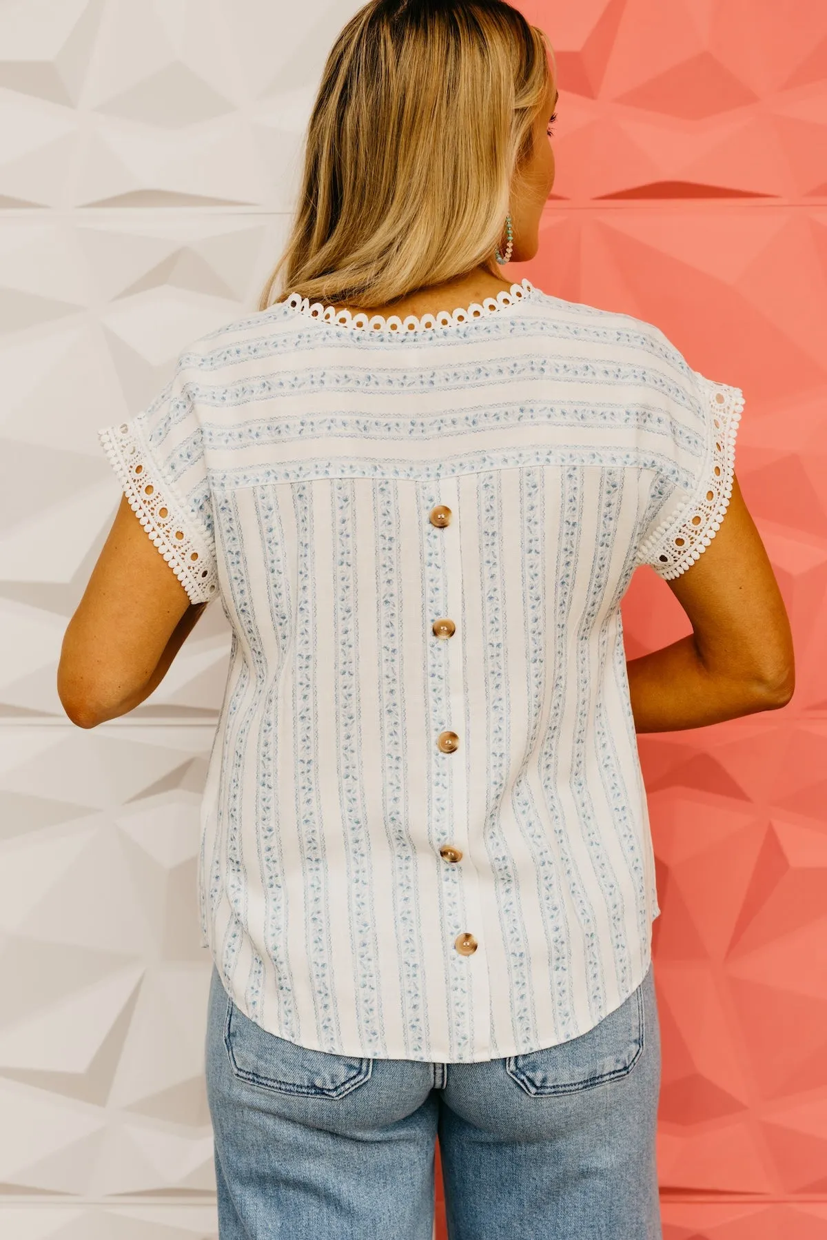 The Vanessa Printed Button Back Top
