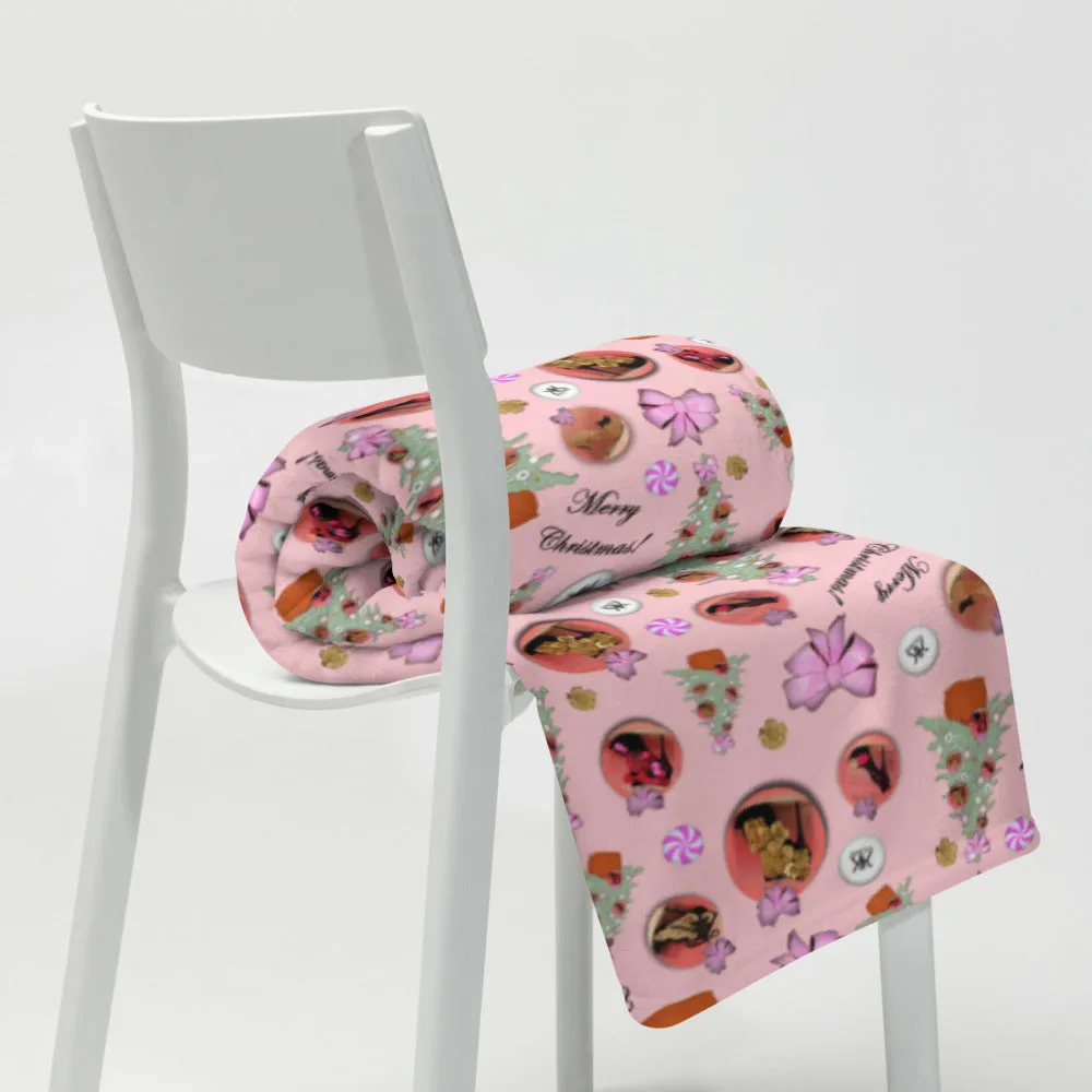 Throw Blanket 'Pink Christmas'