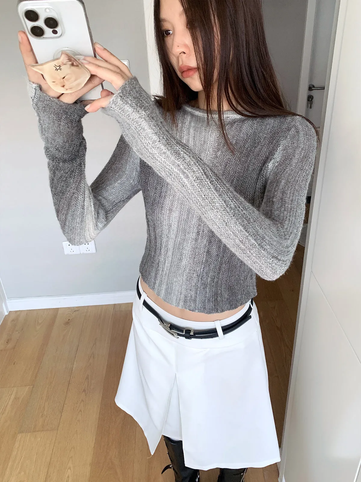 Tie-Dye Gradient Knitted Sweater