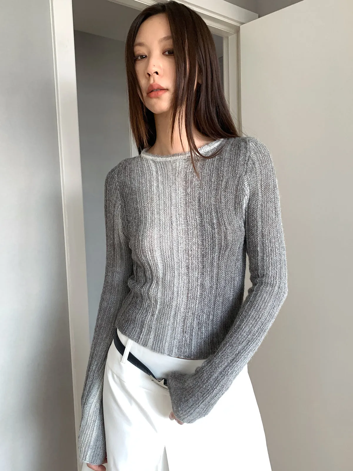 Tie-Dye Gradient Knitted Sweater