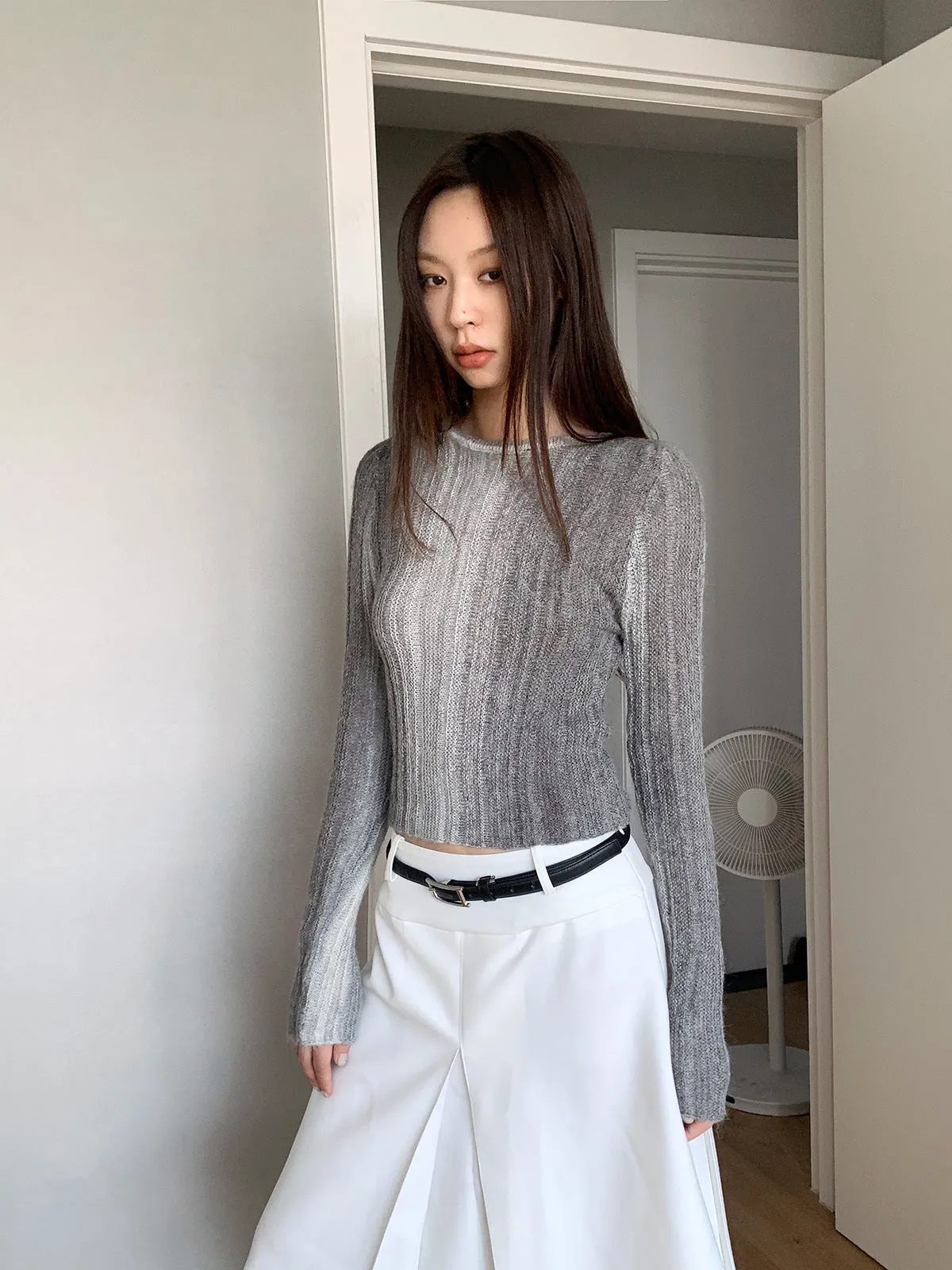 Tie-Dye Gradient Knitted Sweater