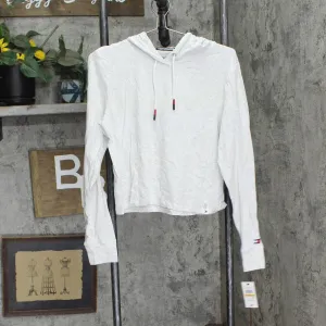 Tommy Hilfiger Women's Performance Hooded Long Sleeve Tee White Stone Heather S