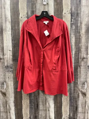 Top Long Sleeve Basic By Charter Club In Red, Size: 2x