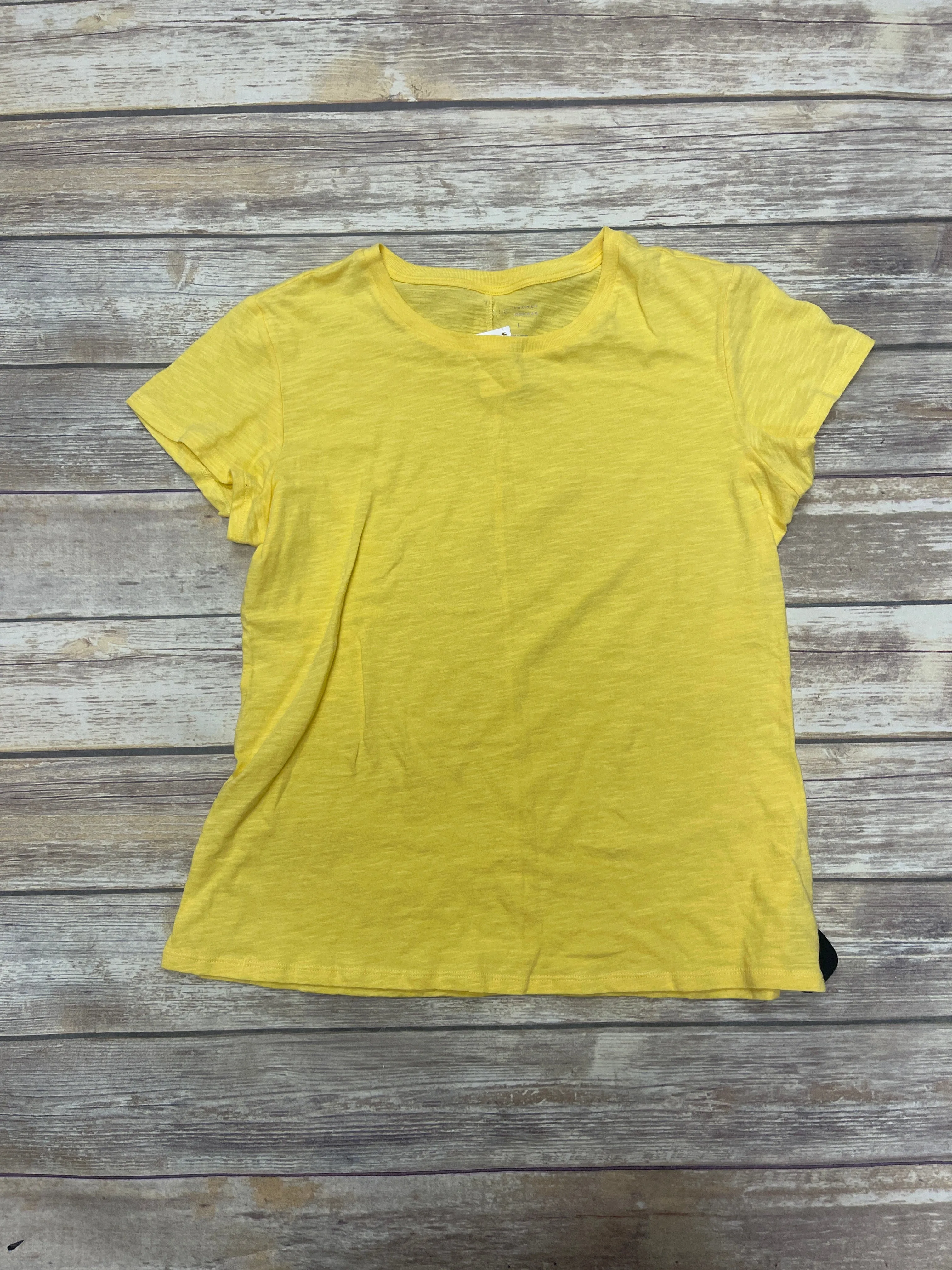 Top Short Sleeve Basic By Lc Lauren Conrad In Yellow, Size: L