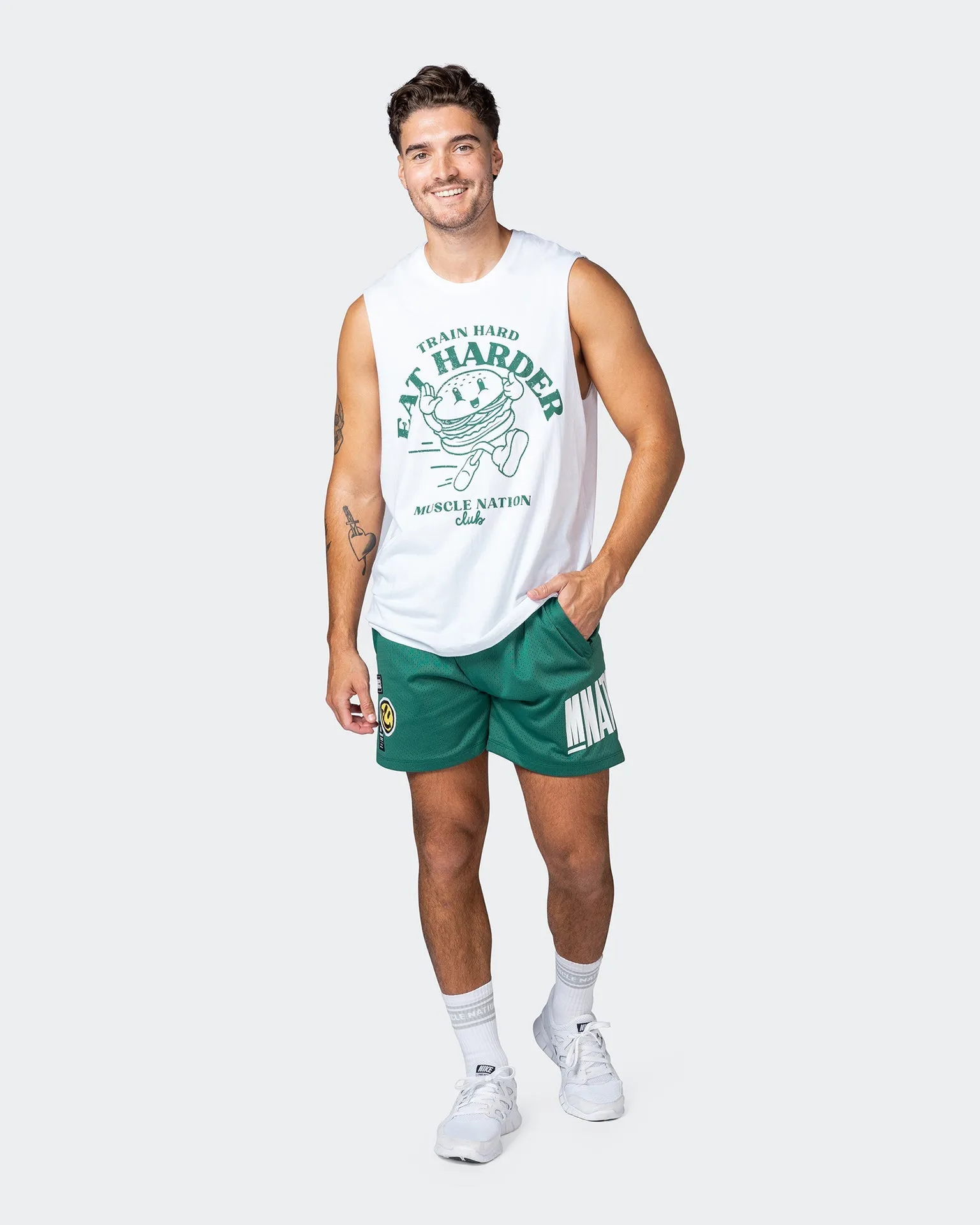 Train Hard Tank - White