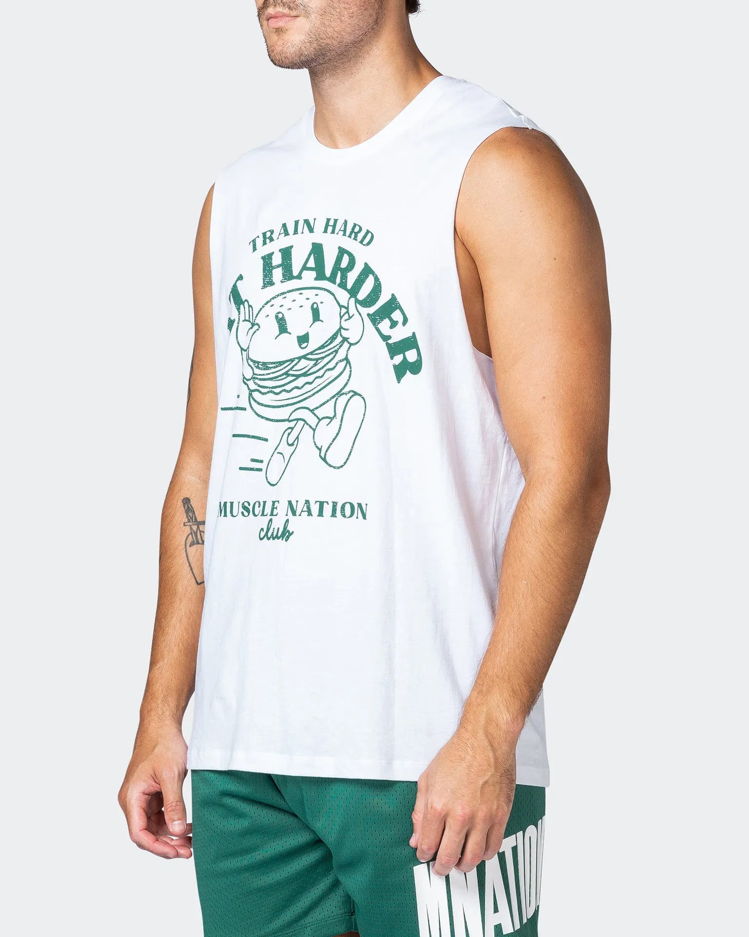Train Hard Tank - White