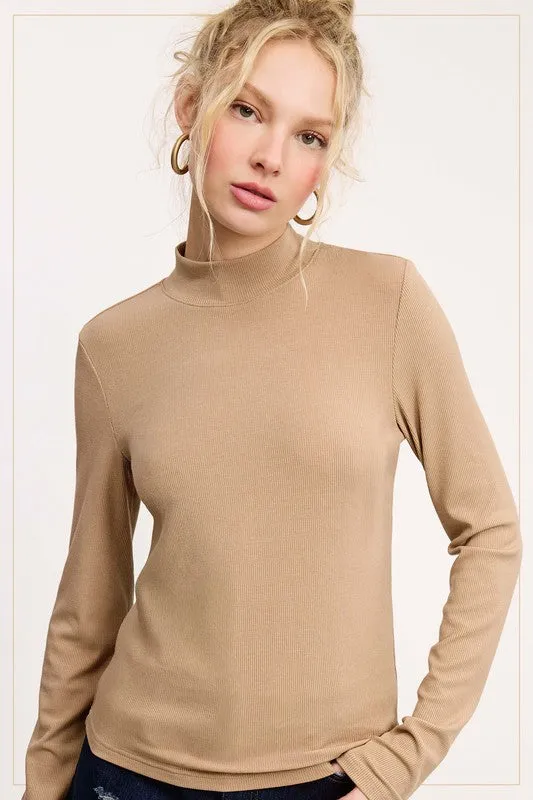 Turtle Neck Basic Long Sleeve Tops