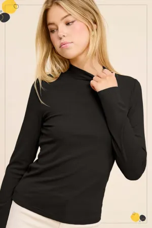 Turtle Neck Basic Long Sleeve Tops