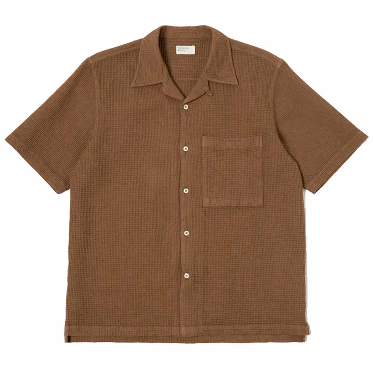 Universal Works Japanese Waffle Camp Shirt Brown