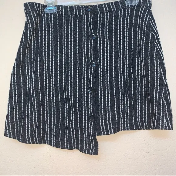 Urban Outfitters Black White Striped Button Skirt
