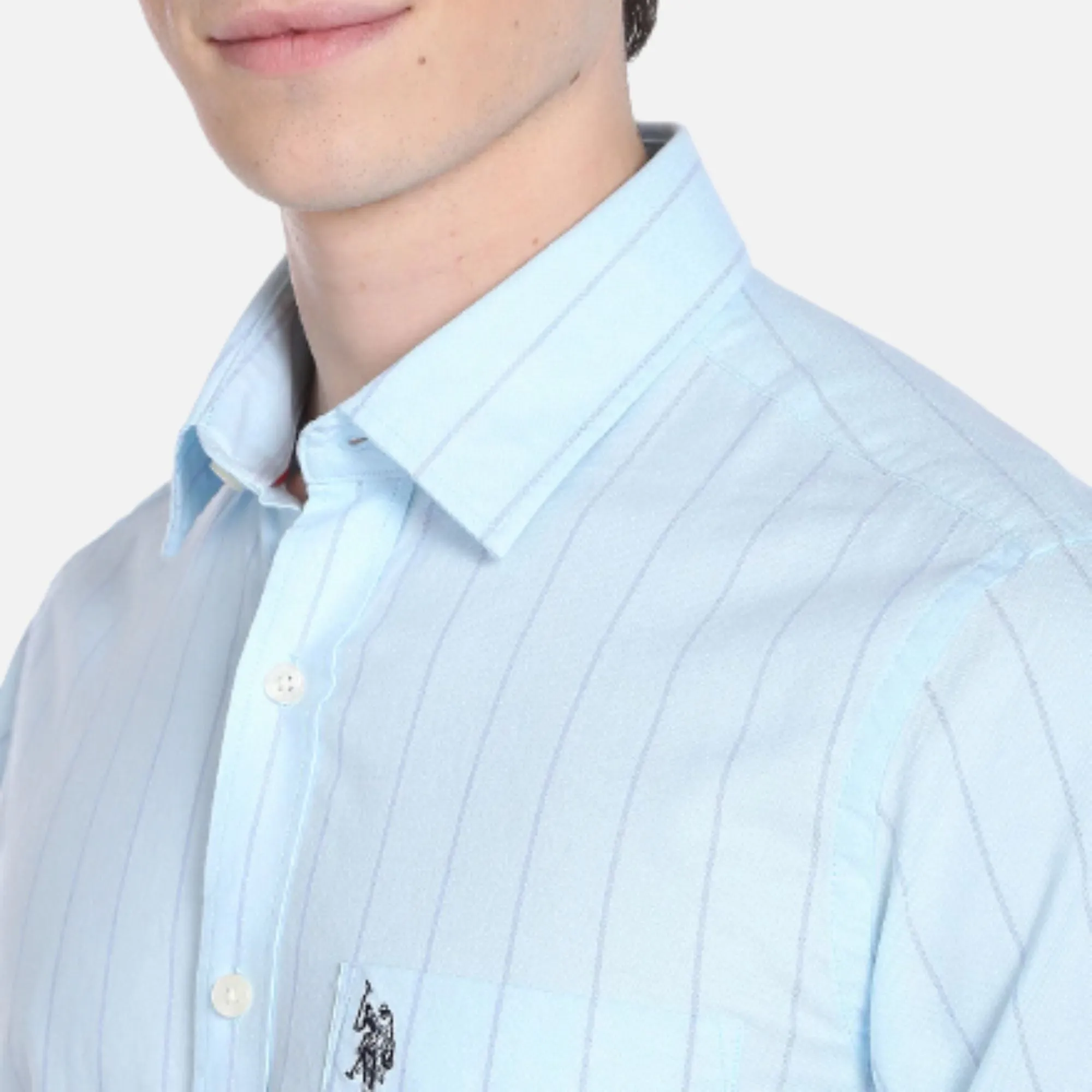 Vertical Stripe Oxford Casual Shirt