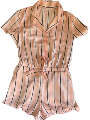 Victoria's Secret Pink Striped Romper Sleepwear