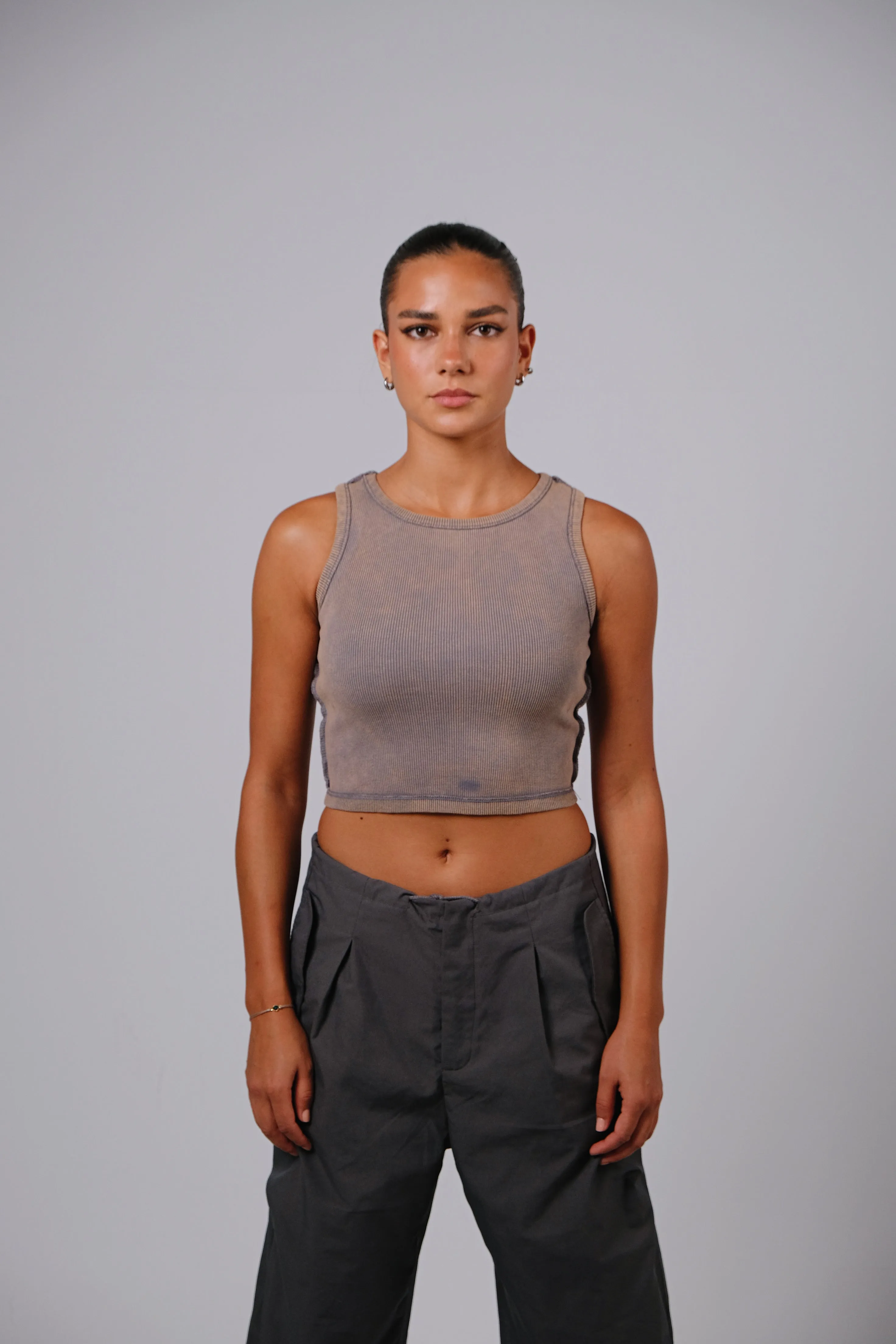 Washed Out Double Face Tank Top