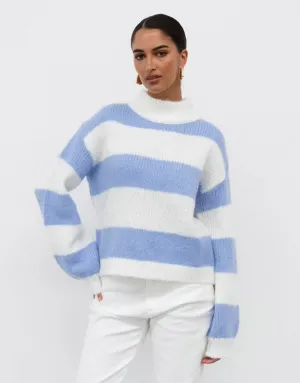 White Closet Stripe Sweater - Blue/White