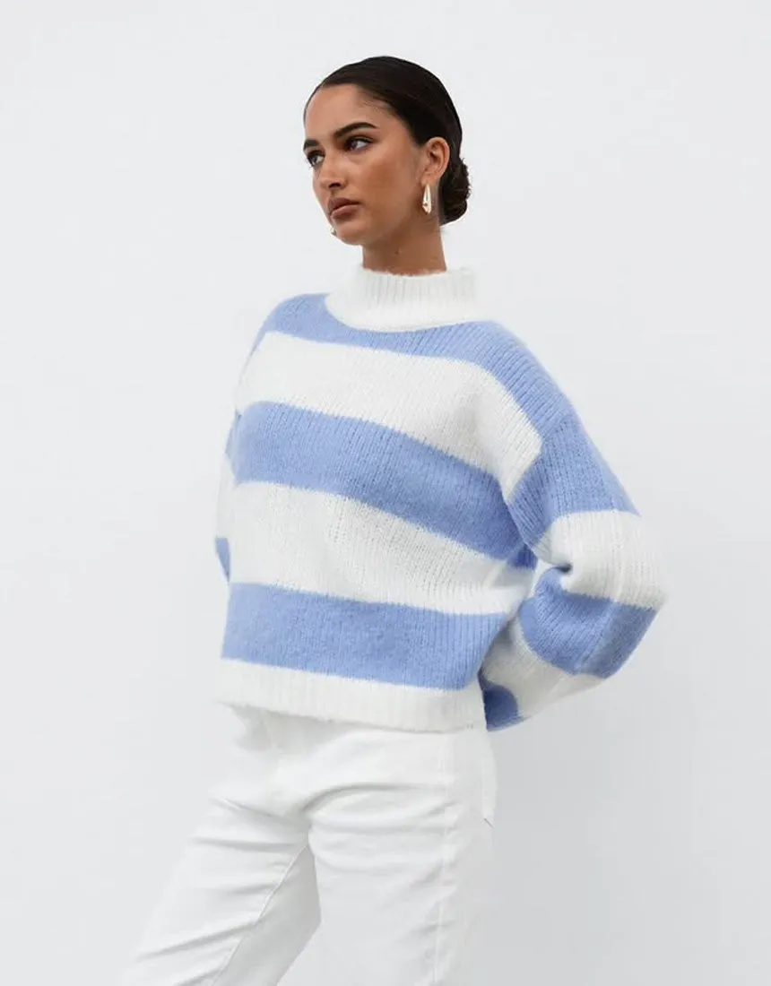 White Closet Stripe Sweater - Blue/White