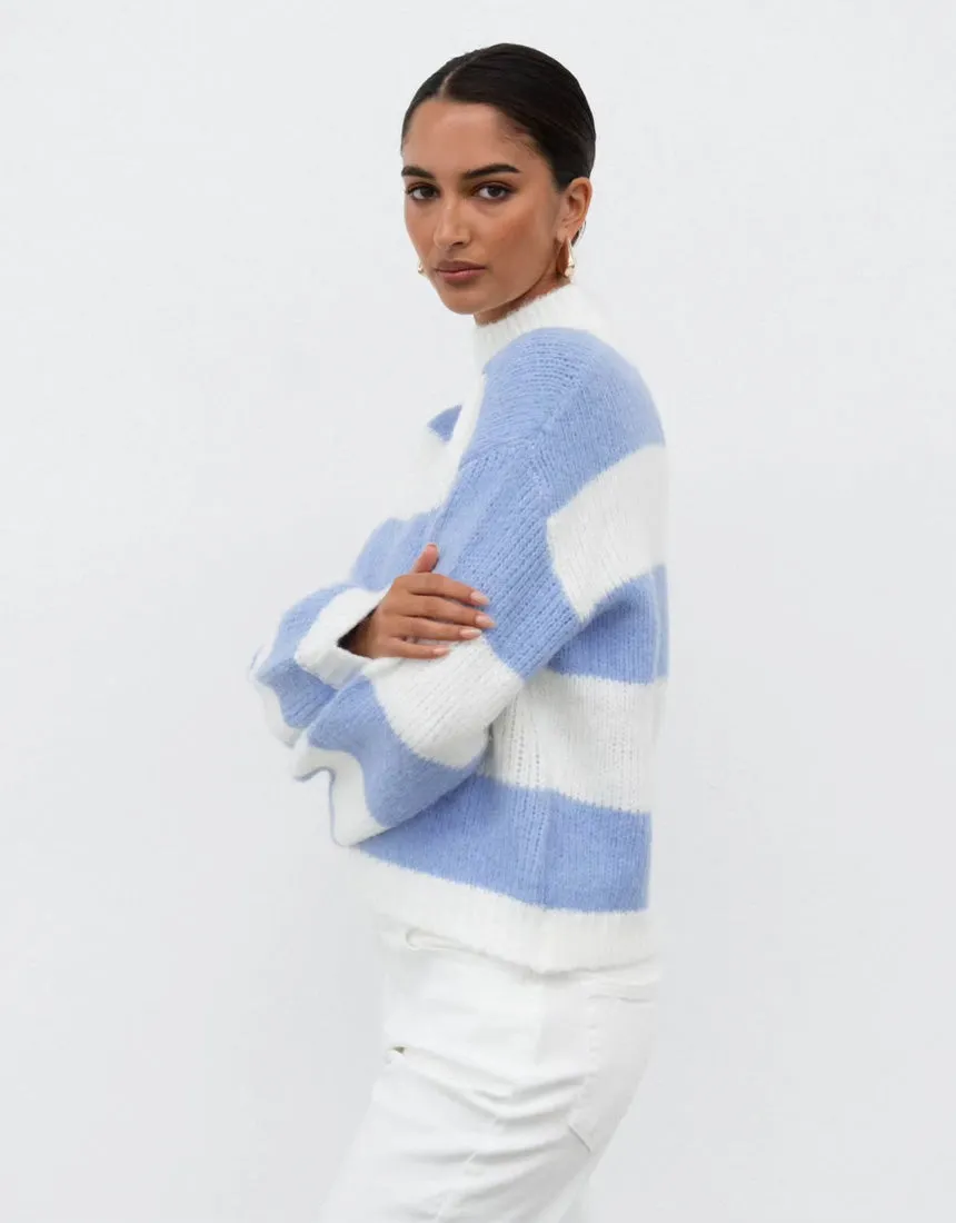 White Closet Stripe Sweater - Blue/White