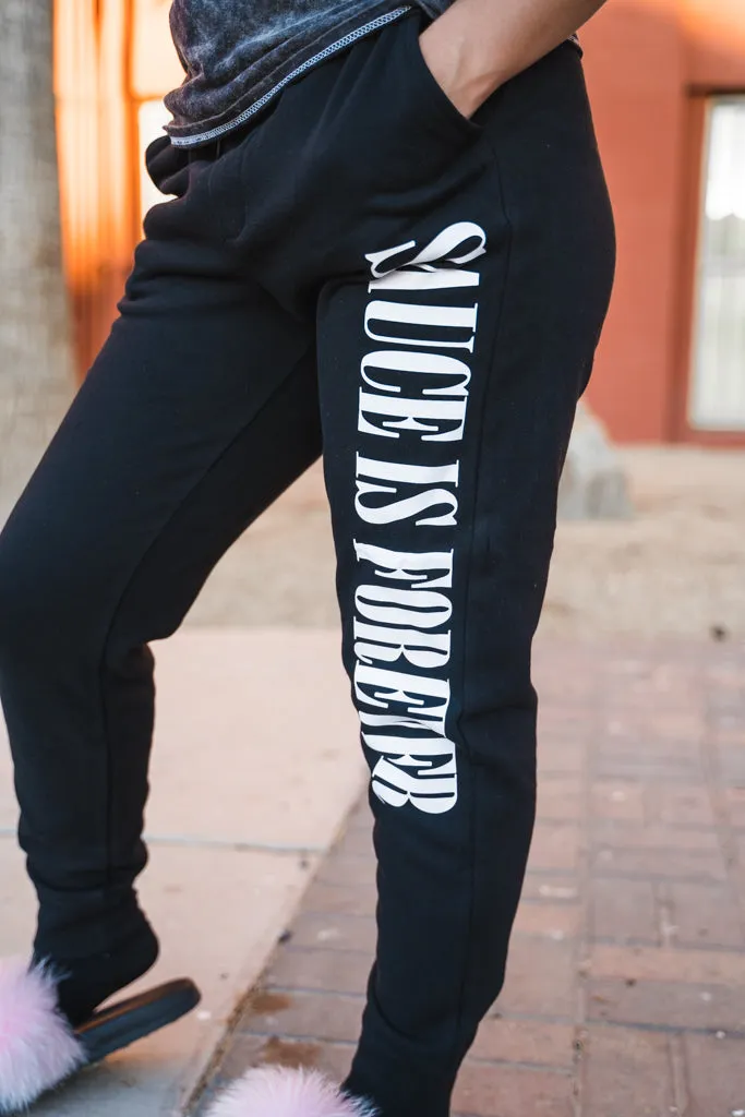 White Sauce Is Forever | Black Joggers (<del>LOVE</del> Pocket)