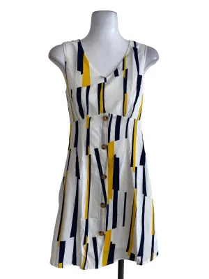 White Striped Button Down Dress