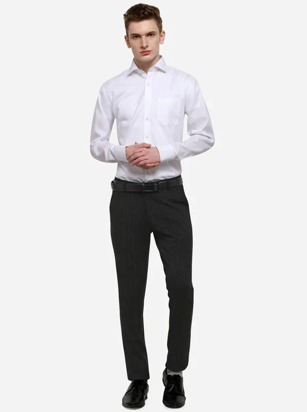 White Striped Regular Fit Formal Shirt | JadeBlue