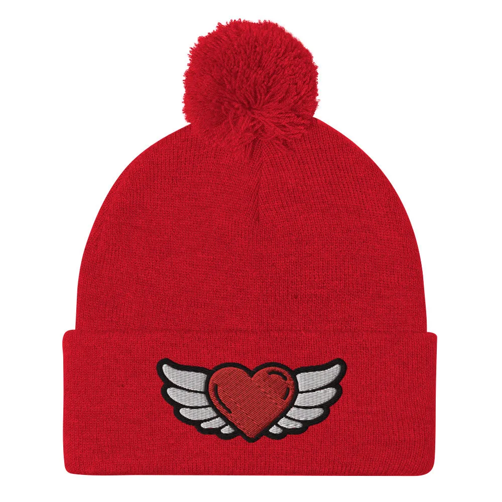 WINGS & HEART | Premium LIFESTYLE Adult or Teen Pom Pom Knit Cap Hat