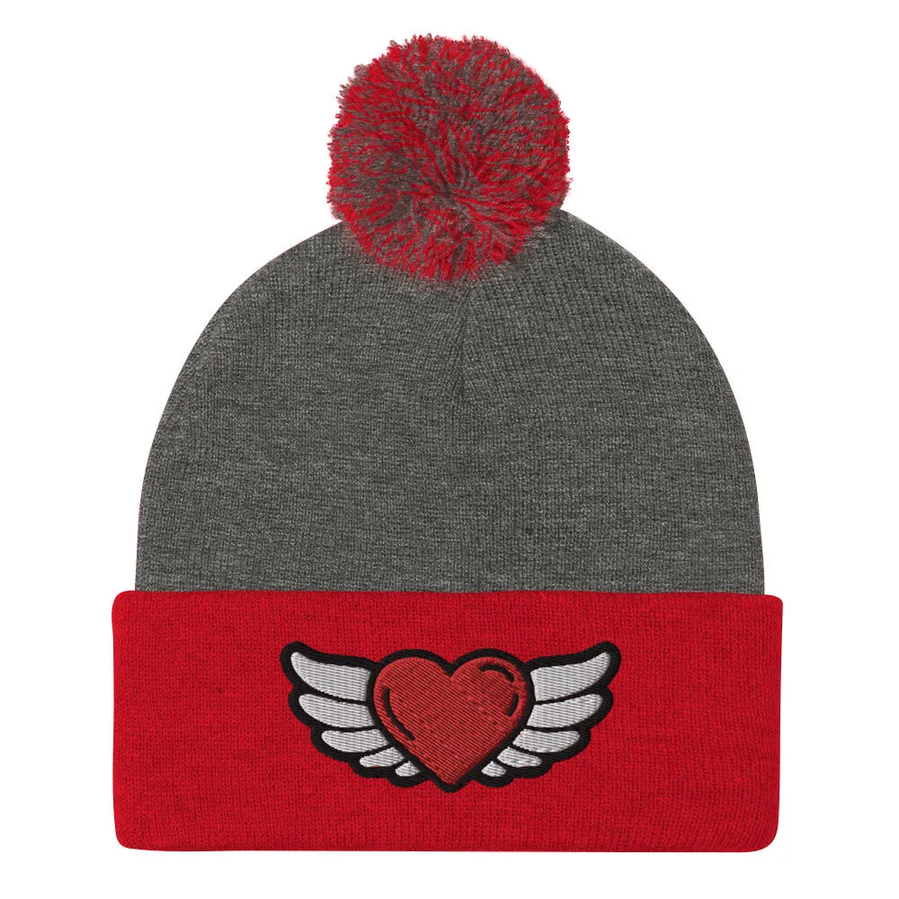 WINGS & HEART | Premium LIFESTYLE Adult or Teen Pom Pom Knit Cap Hat