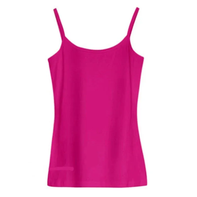Women Basic Solid Color Sleeveless Camisole Spaghetti Strap Scoop Neck for Tank Top Slim Bottoming Sling Vest Undershirt