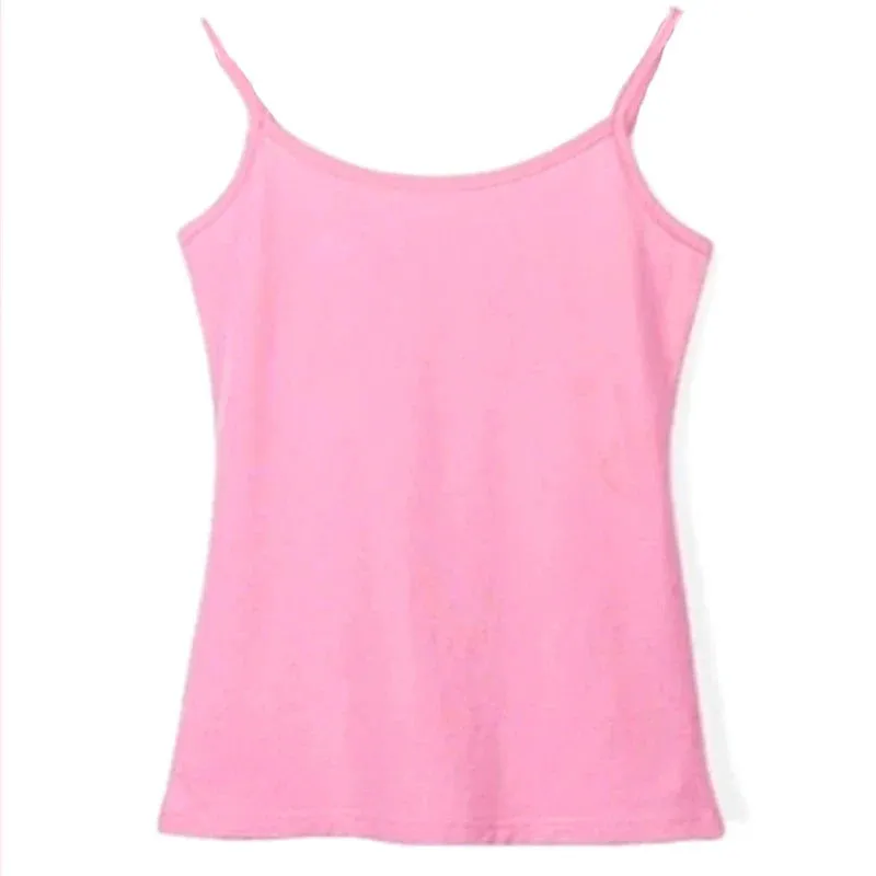 Women Basic Solid Color Sleeveless Camisole Spaghetti Strap Scoop Neck for Tank Top Slim Bottoming Sling Vest Undershirt
