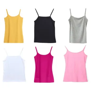 Women Basic Solid Color Sleeveless Camisole Spaghetti Strap Scoop Neck for Tank Top Slim Bottoming Sling Vest Undershirt