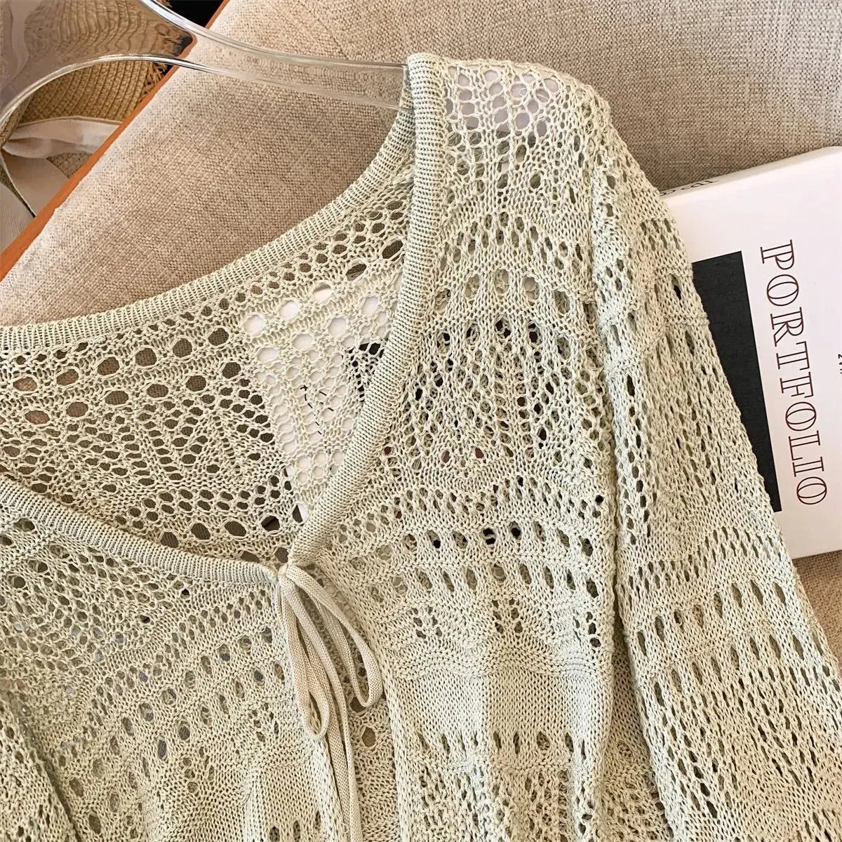 Women's Hollow-Out Crochet Sun Protection Cardigan Sweater