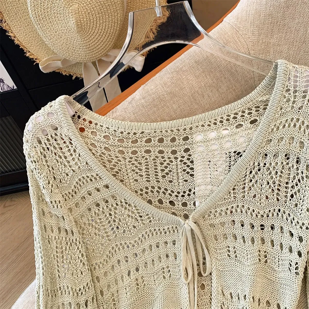 Women's Hollow-Out Crochet Sun Protection Cardigan Sweater