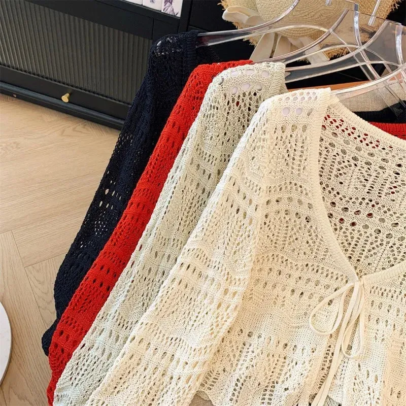 Women's Hollow-Out Crochet Sun Protection Cardigan Sweater