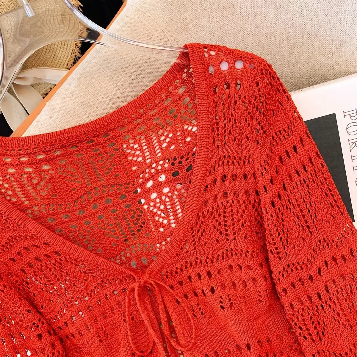 Women's Hollow-Out Crochet Sun Protection Cardigan Sweater