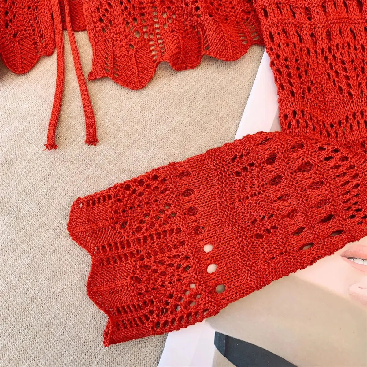 Women's Hollow-Out Crochet Sun Protection Cardigan Sweater