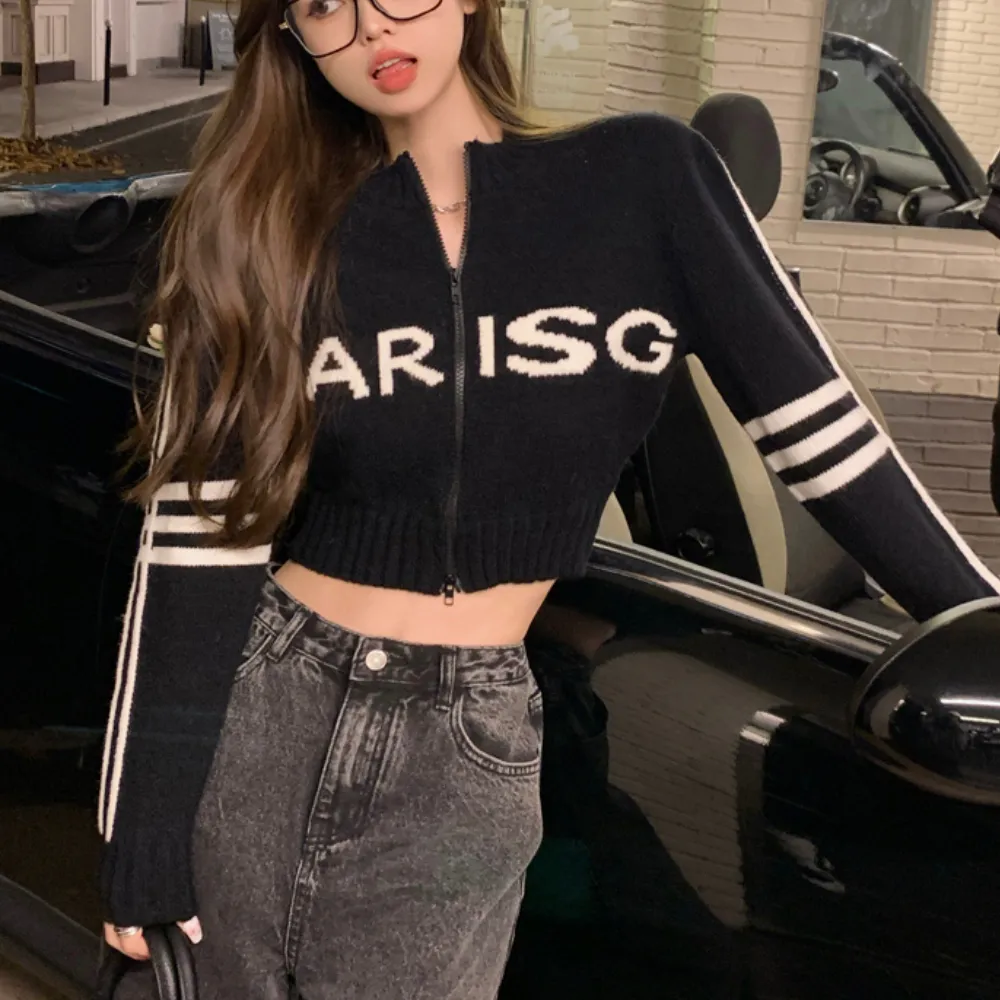 Women's Sexy Zipper Knit Cardigan
