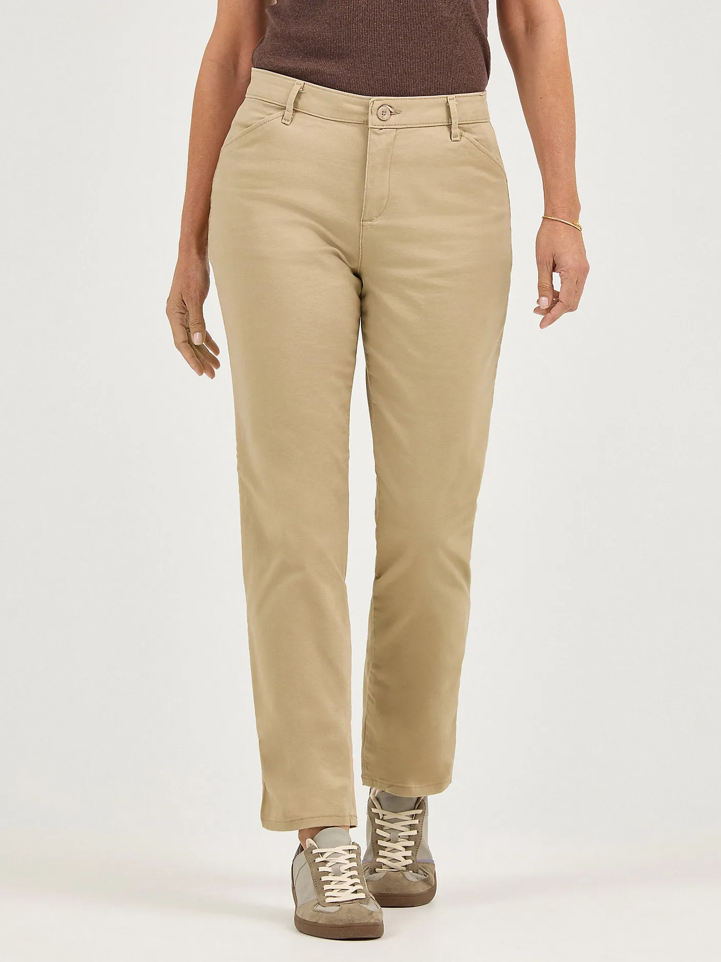 Women’s Wrinkle Free Relaxed Fit Straight Leg Pant - Flax - 463-7578