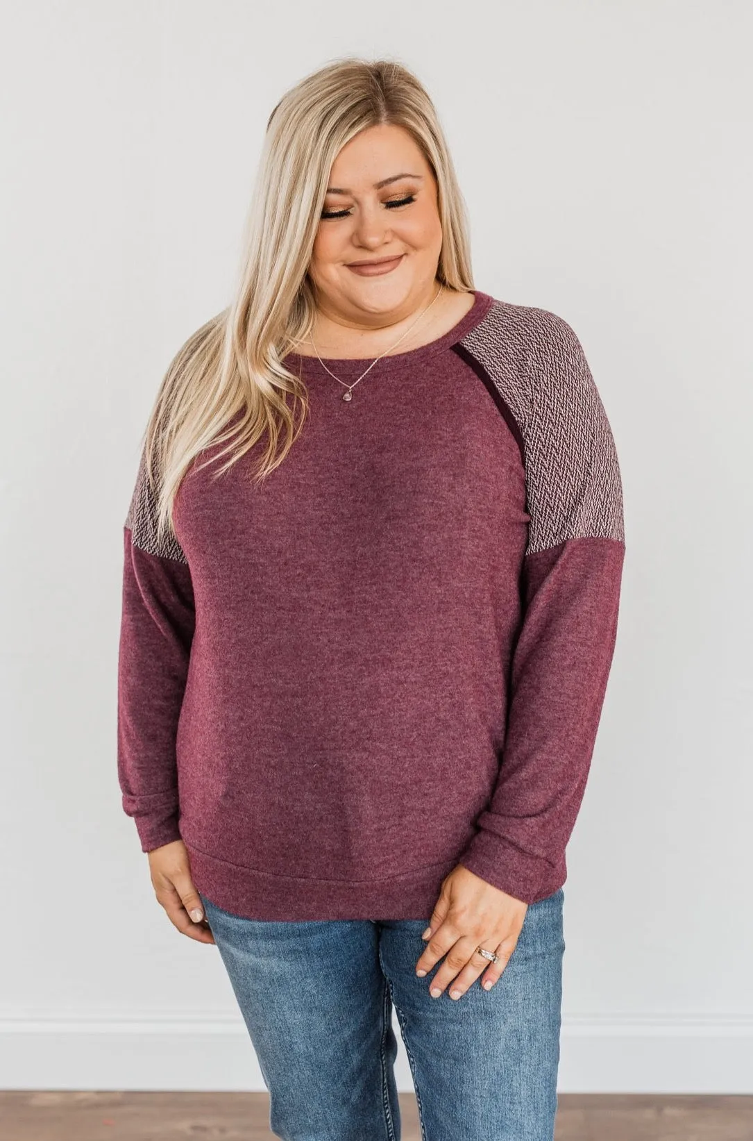 Woodland Darling Long Sleeve Top- Burgundy
