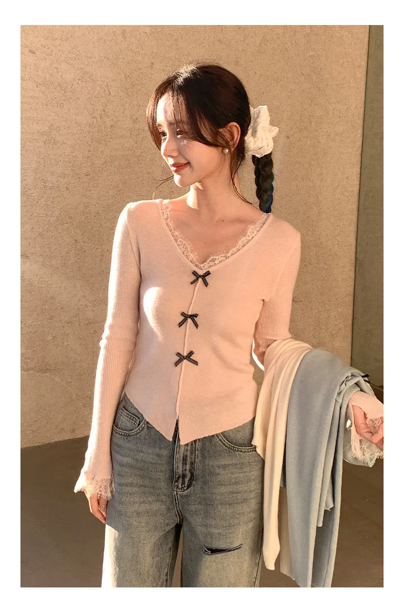 Wool bow sweater